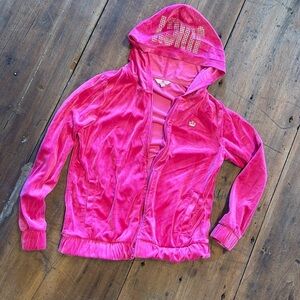 Juicy Couture Hot Pink Velour Sweatshirt *Zipper Doesn’t Function*